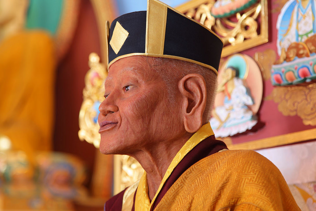First Karmapa Dusum Khyenpa Statue by 17th Karmapa
