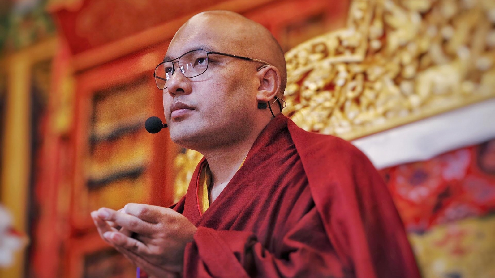 Karmapa at KTD on throne