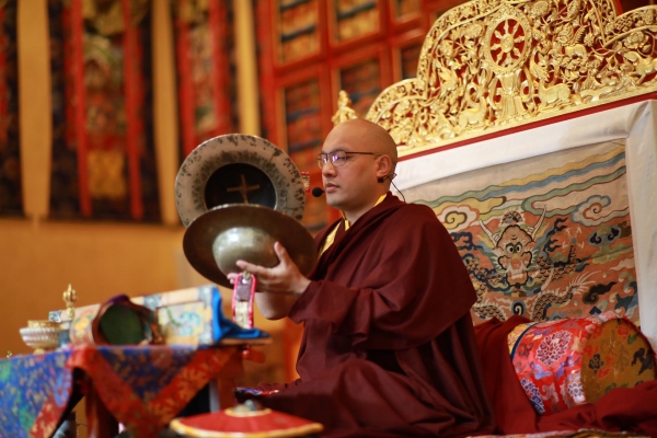Karmapa playing cymbols
